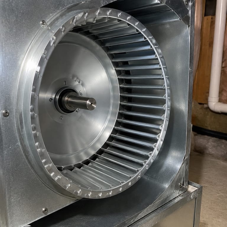 Clean furnace blower wheel after service