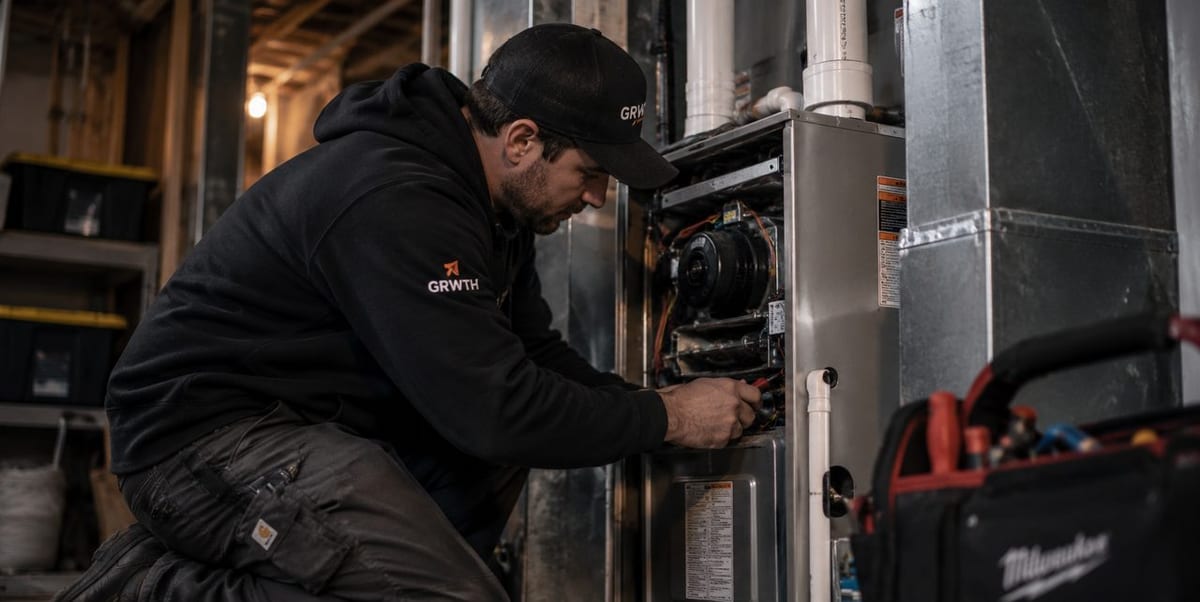 HVAC technician at work